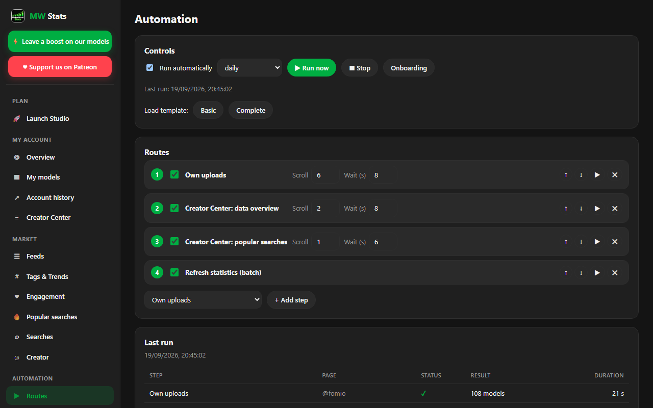 Automatisierung von Datensammel-Routen